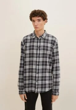 TOM TAILOR Denim CamiciaCoal Grey Light Beige Check Uomo Camicie TO722D0R2-C11