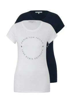 TOM TAILOR Denim Tee With PrintT-Shirt Con StampaDark Blue White Donna T-shirt E Top TO721E0MN-K12 -Tom Tailor e934b6e6b9fa41c282c22d309c6bfd56