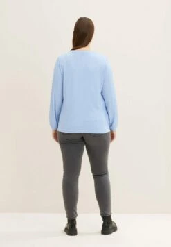 Tom Tailor PlusGestreiftesMaglietta A Manica LungaDreamy Blue White Thin Stripe Donna T-shirt E Top TO221D1HK-K11 -Tom Tailor ed4bcf74814e4f3a8040967d9d3c47fa