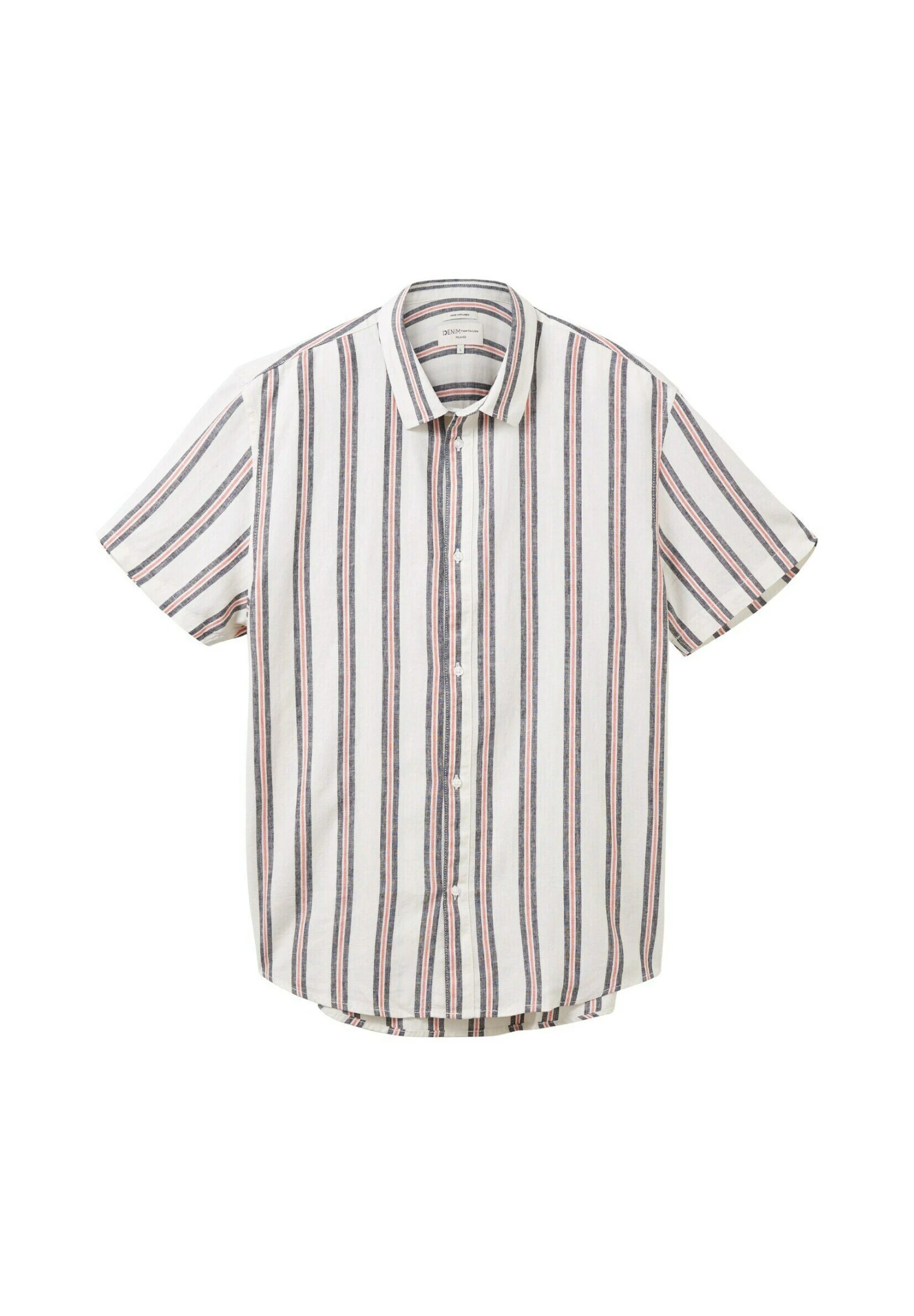 TOM TAILOR Denim Mit StreifenCamiciaWhite Navy Red Stripe Uomo Camicie TO722D0RU-A11 7 TOM TAILOR Denim Mit StreifenCamiciaWhite Navy Red Stripe Uomo Camicie TO722D0RU-A11 - immagine 5