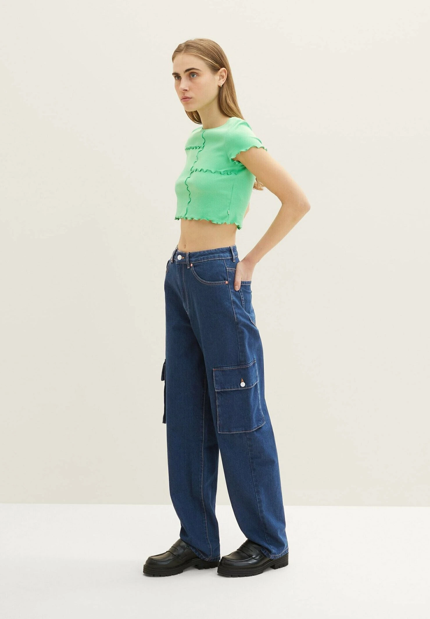 TOM TAILOR Denim BaggyJeans A SigarettaClean Dark Stone Blue Denim Donna Jeans TO721N0B0-K11 7 TOM TAILOR Denim BaggyJeans A SigarettaClean Dark Stone Blue Denim Donna Jeans TO721N0B0-K11 - immagine 5