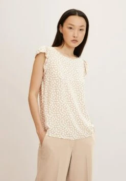 Tom Tailor Mit Allover Print CamicettaBeige Geometric Design Donna Camicie E Bluse TO221E132-B11
