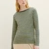 TOM TAILOR Denim Striped LongsleeveMaglietta A Manica LungaTonal Green Stripe Donna T-shirt E Top TO721D0V4-M15