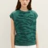 Tom Tailor Mit StrukturT-Shirt Con StampaPine Green Towelling Waves Donna T-shirt E Top TO221D1IE-M12