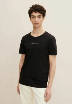 TOM TAILOR Denim Mit Logo PrintT-Shirt BasicBlack Uomo T-shirt E Polo TO722O17L-Q11