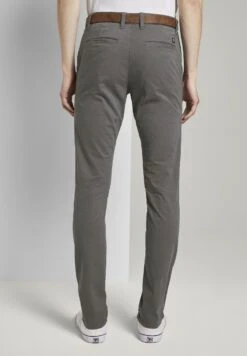 TOM TAILOR Denim Slim Fit Chino With BeltChinoCastlerock Grey Uomo Pantaloni TO722E03C-C12