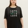 Tom Tailor Plus Mit Print T-Shirt Con StampaDeep Black Donna T-shirt E Top TO221D1HF-Q11