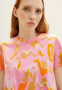TOM TAILOR Denim Mit KnotendetailT-Shirt Con StampaAbstract Pink Print Donna T-shirt E Top TO721D13O-J12 -Tom Tailor f5aa2852a10949298eaefde60b431672
