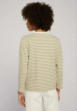 Tom Tailor Basic FelpaOlive White Structure Stripe Donna Felpe TO221J08R-N11 -Tom Tailor f673c3b29d0843d5881329b9e7397ea6