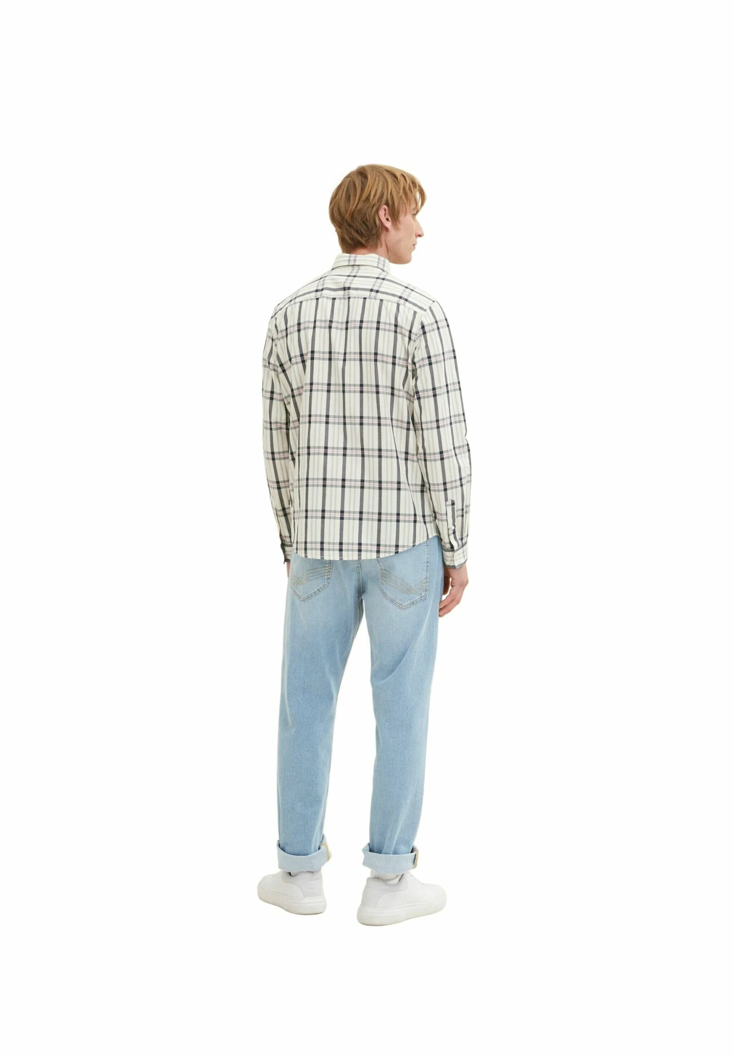 Tom Tailor Kariertes CamiciaOff White Navy Check Uomo Camicie TO222D0ZN-A11 5 Tom Tailor Kariertes CamiciaOff White Navy Check Uomo Camicie TO222D0ZN-A11 - immagine 3