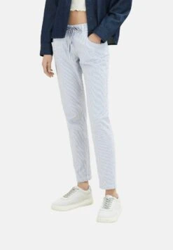Tom Tailor Tapered - Pantaloni - Blue Stripe Pants 18 Tom Tailor Tapered - Pantaloni - Blue Stripe Pants -Tom Tailor f6c3093e07754893add5df542869db35