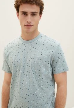 Tom Tailor Mit Allover-Print T-Shirt Con StampaIce Blue Geometric Design Uomo T-shirt E Polo TO222O19S-K12 -Tom Tailor f8bd073fcdac4fa8953e5a2ebc01af88