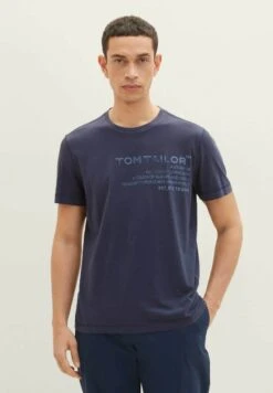 Tom Tailor Mit Waschung T-Shirt Con StampaSky Captain Blue Uomo T-shirt E Polo TO222O1AH-K12