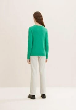 Tom Tailor Basic V NeckMaglioneVivid Leaf Green Donna Maglieria TO221I0GG-M15 -Tom Tailor ff0351c256b743e8a438db0a75c3ac57